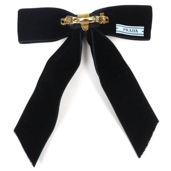 Prada Velvet Ribbon Barrette Hair Clip main image 4